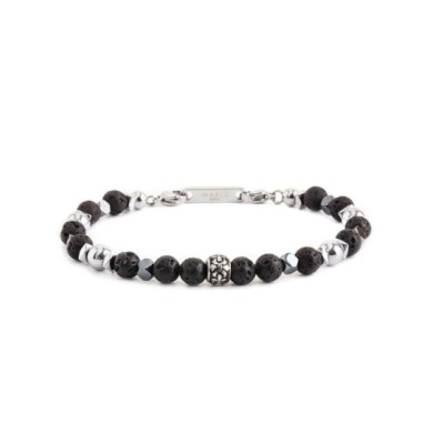 Bracciale in acciaio e sfere di pietre 13BR112 [e817e421]