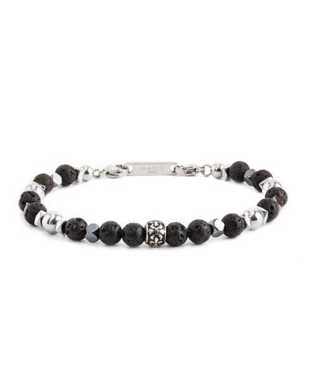 Bracciale in acciaio e sfere di pietre 13BR112 [e817e421]