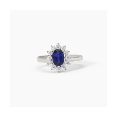 Anello in argento con zaffiro sintetico ovale 523360 [c4c8798a]