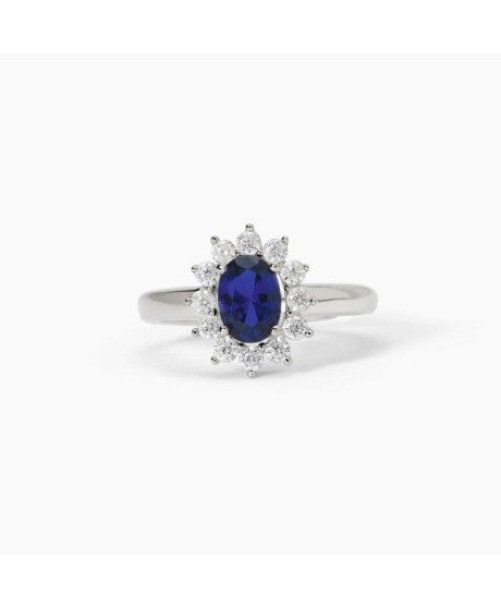 Anello in argento con zaffiro sintetico ovale 523360 [c4c8798a]