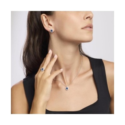 Anello in argento con zaffiro sintetico ovale 523360 [afa3bc9d]