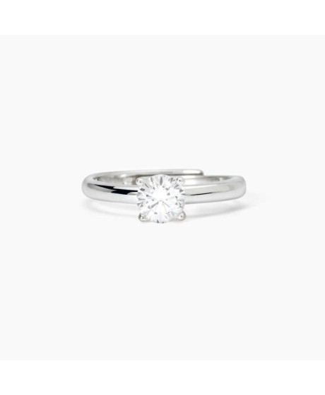 Anello solitario in argento rodiato con zircone SOLITAIRE [30e91a6a]