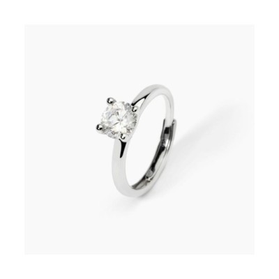 Anello solitario in argento rodiato con zircone SOLITAIRE [5ed29863]