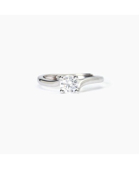 Anello in argento abbraccio con zircone SOLITAIRE [9dcad461]