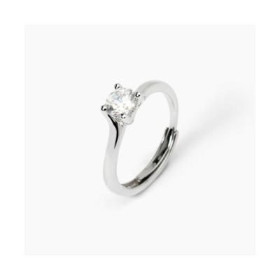 Anello in argento abbraccio con zircone SOLITAIRE [f3f15668]