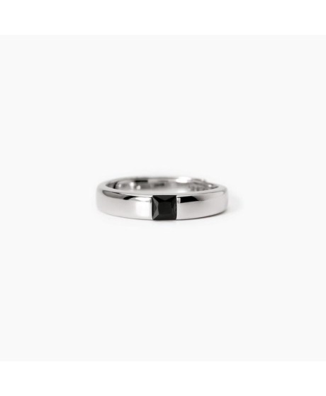 Anello uomo in argento con zircone nero Iconico [02dec4b2]