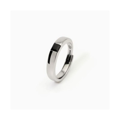 Anello uomo in argento con zircone nero Iconico [6ce546bb]