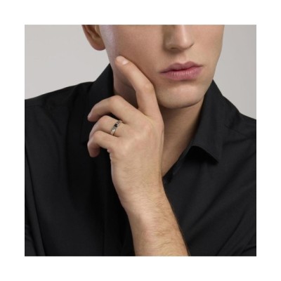 Anello uomo in argento con zircone nero Iconico [69b501a5]