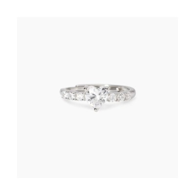 Anello regolabile con cuore in zirconi Rouge [574f4270]
