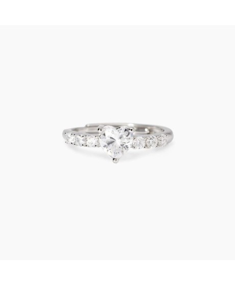 Anello regolabile con cuore in zirconi Rouge [574f4270]