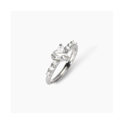 Anello regolabile con cuore in zirconi Rouge [3974c079]